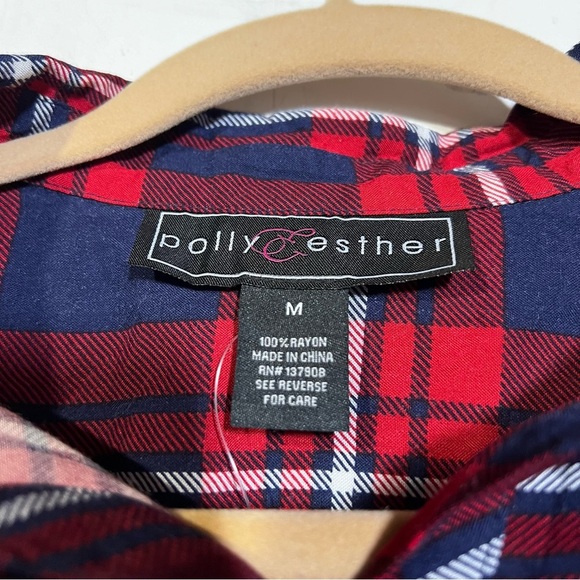 NWT Polly & Esther Women's Flannel Long Sleeve Lightweight Size Medium - Picture 3 of 5